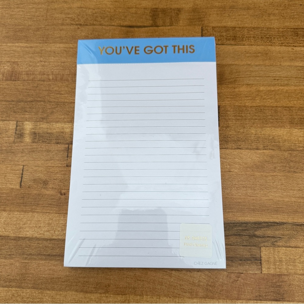 Chez Gagné “You’ve Got This” Notepad 65 Perforated Sheets New in Plastic